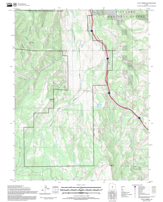 2025 Forest Service Topo Map of Yogo Creek Utah