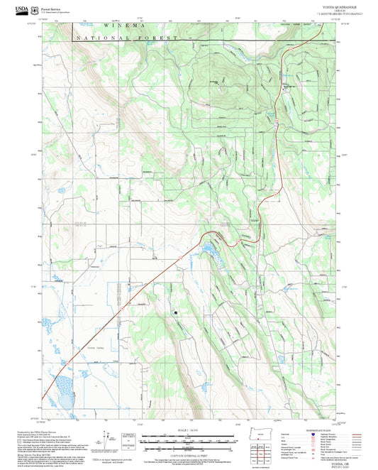 2025 Forest Service Topo Map of Yonna Oregon