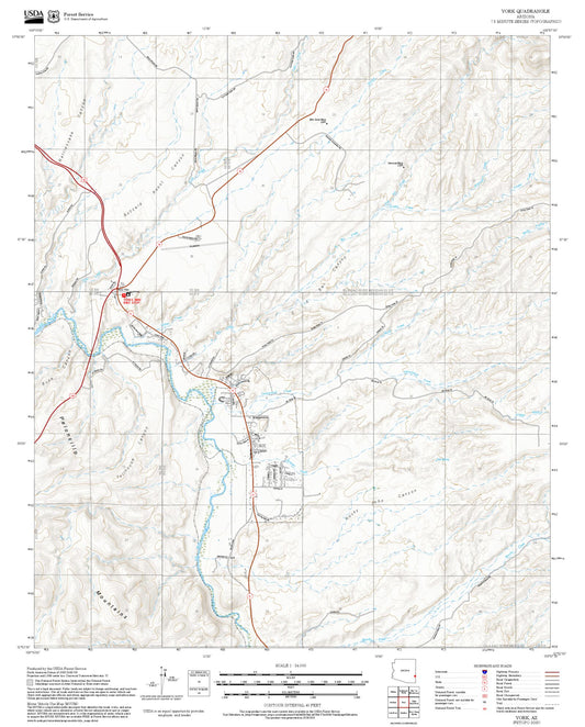 2025 Forest Service Topo Map of York Arizona