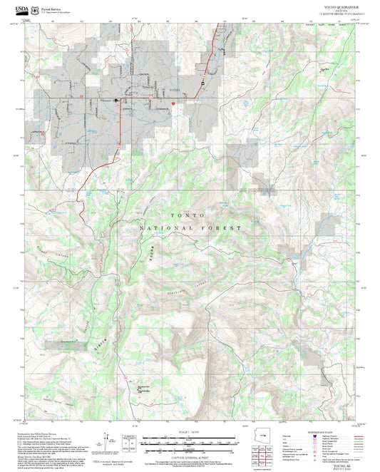 2025 Forest Service Topo Map of Young Arizona