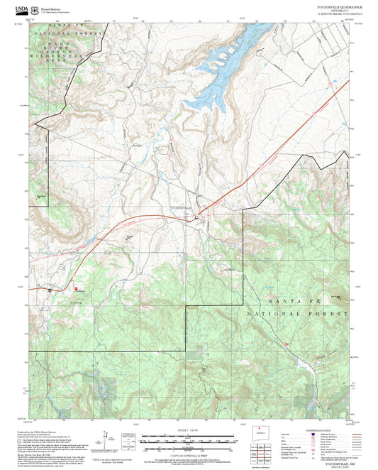 2025 Forest Service Topo Map of Youngsville New Mexico