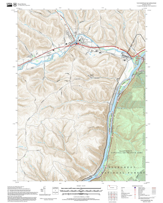2025 Forest Service Topo Map of Youngsville Pennsylvania