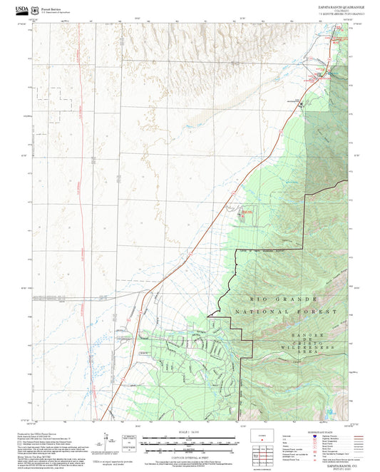 2025 Forest Service Topo Map of Zapata Ranch Colorado