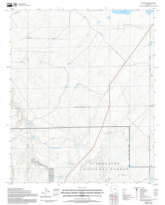 2025 Forest Service Topo Map of Zeniff Arizona