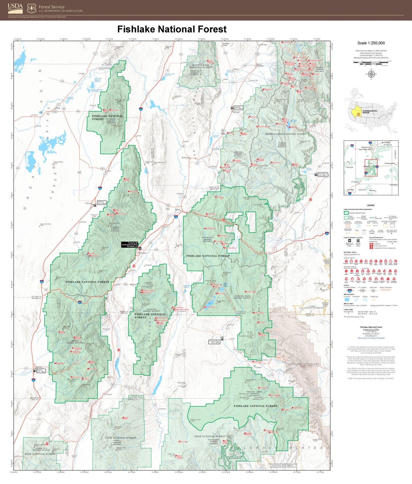 Fishlake National Forest Map