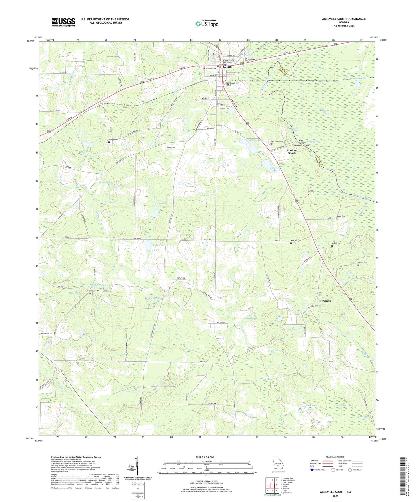 Abbeville South Georgia US Topo Map Image