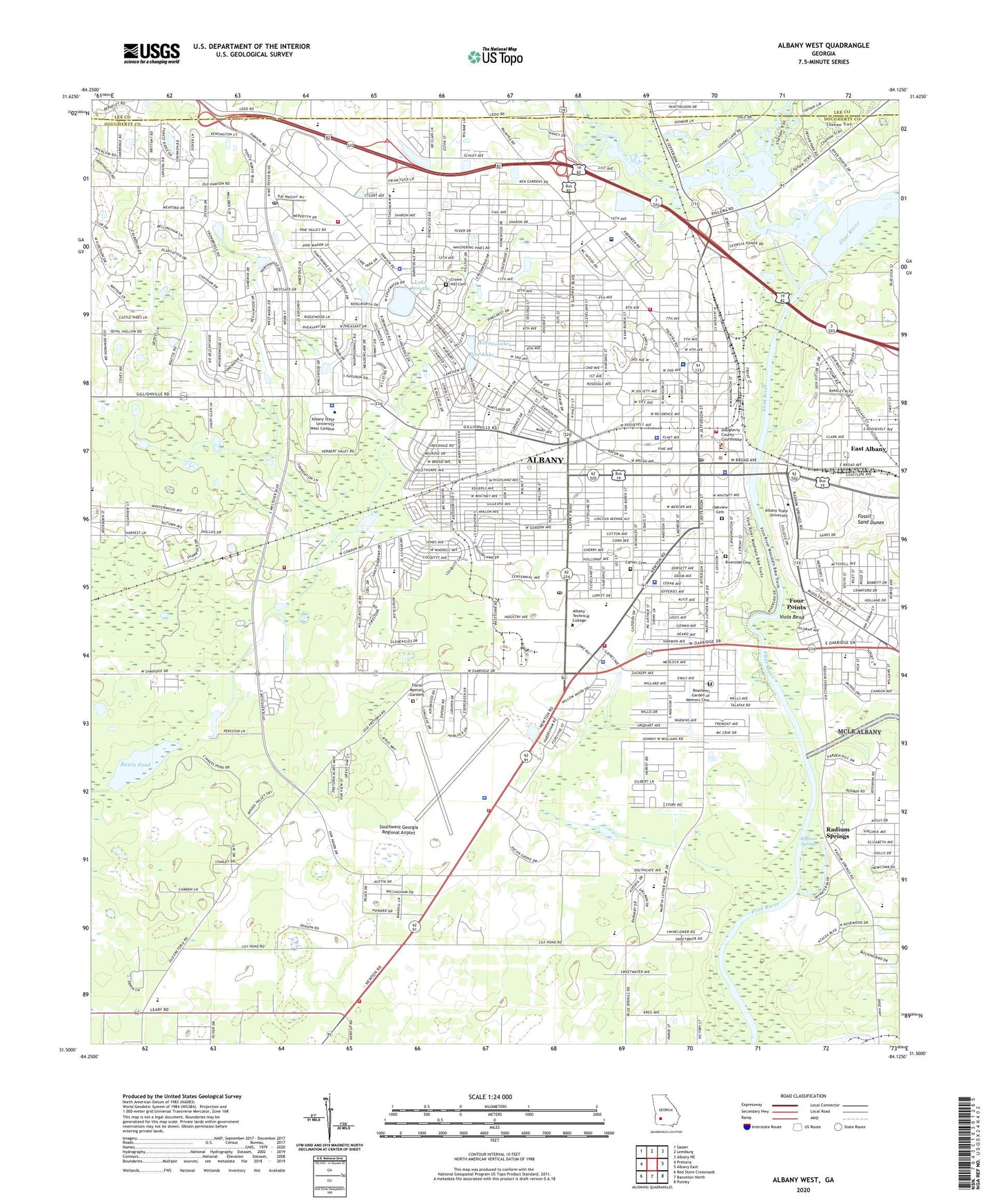 Albany West Georgia US Topo Map Image