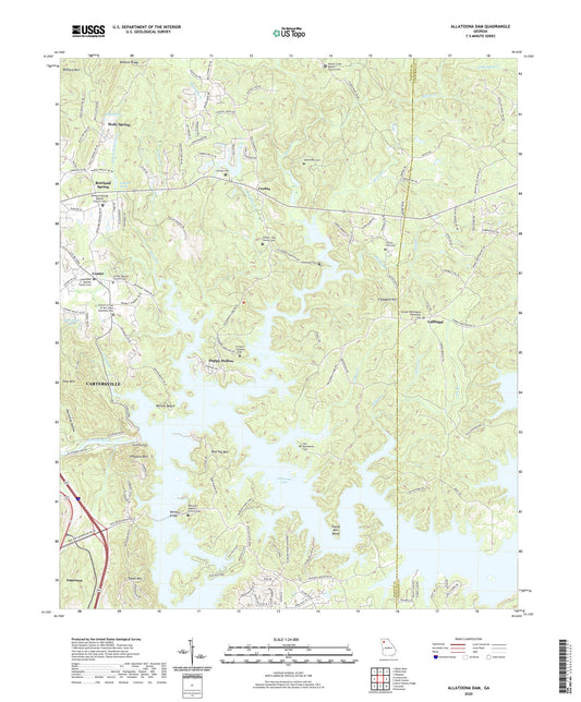 Allatoona Dam Georgia US Topo Map Image