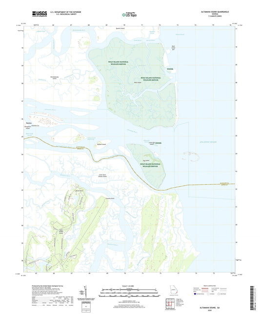 Altamaha Sound Georgia US Topo Map Image