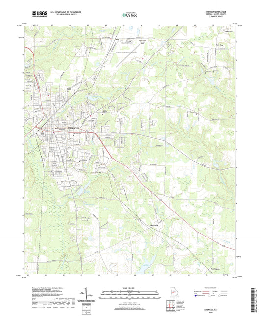 Americus Georgia US Topo Map Image