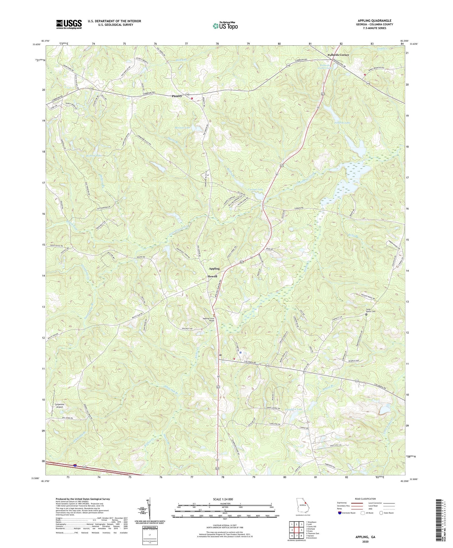 Appling Georgia US Topo Map Image
