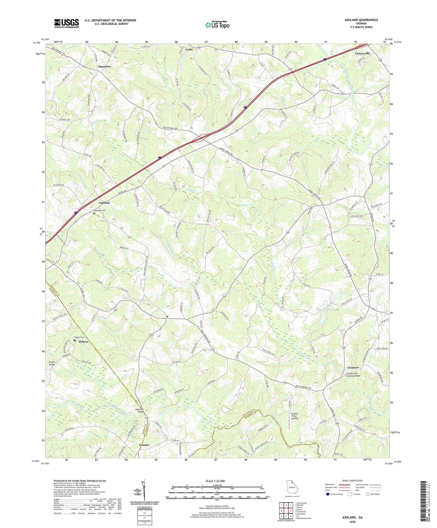 Ashland Georgia US Topo Map Image