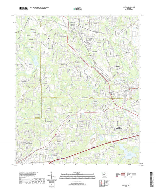 Austell Georgia US Topo Map Image