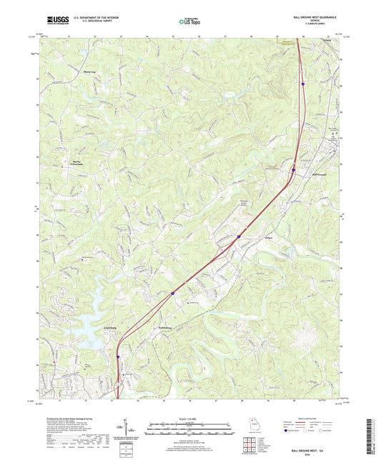 Ball Ground West Georgia US Topo Map Image