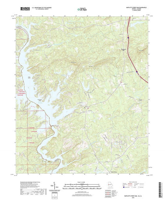 Bartletts Ferry Dam Georgia US Topo Map Image
