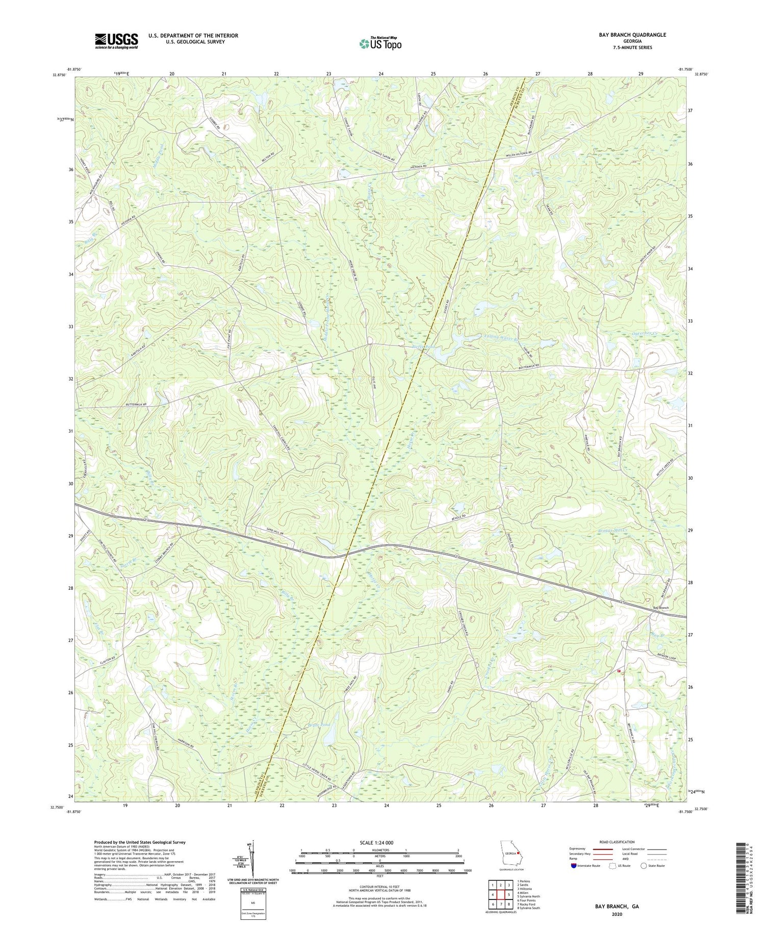 Bay Branch Georgia US Topo Map Image