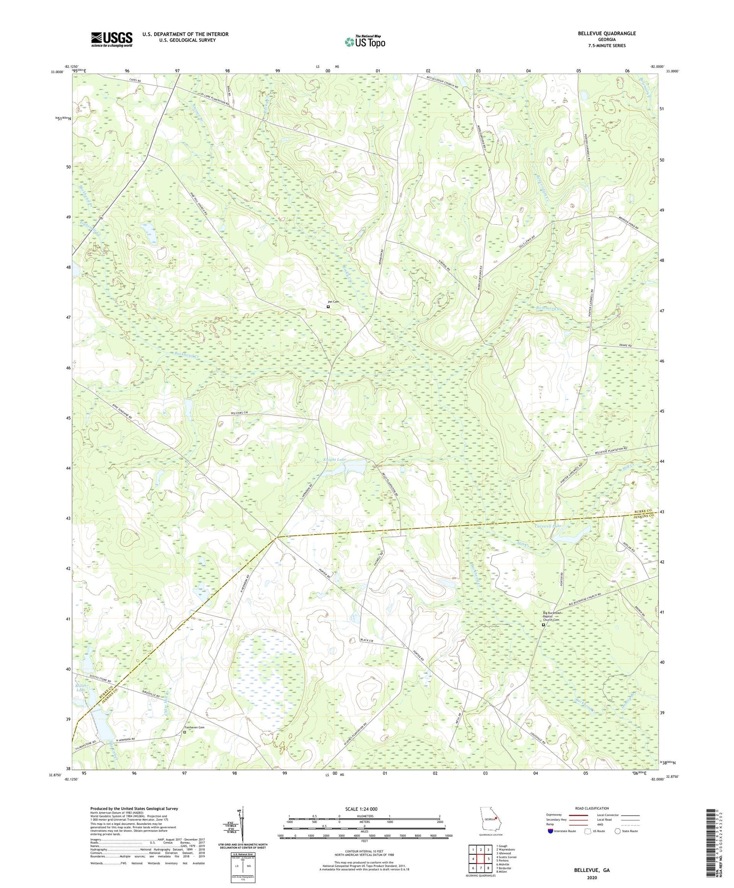 Bellevue Georgia US Topo Map Image