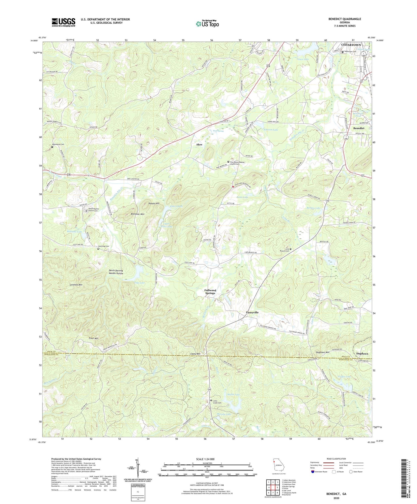 Benedict Georgia US Topo Map Image