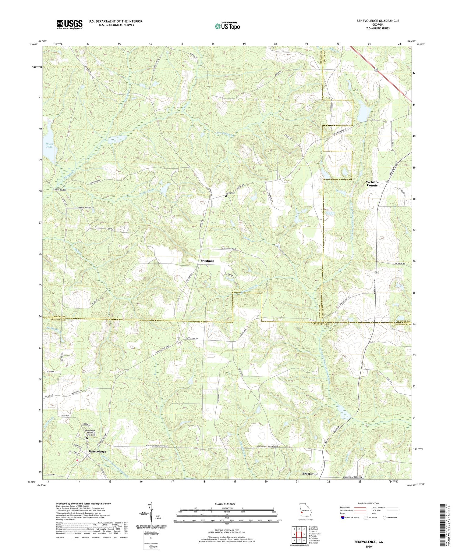 Benevolence Georgia US Topo Map Image