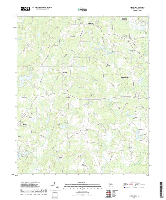 Bowdon East Georgia US Topo Map Image