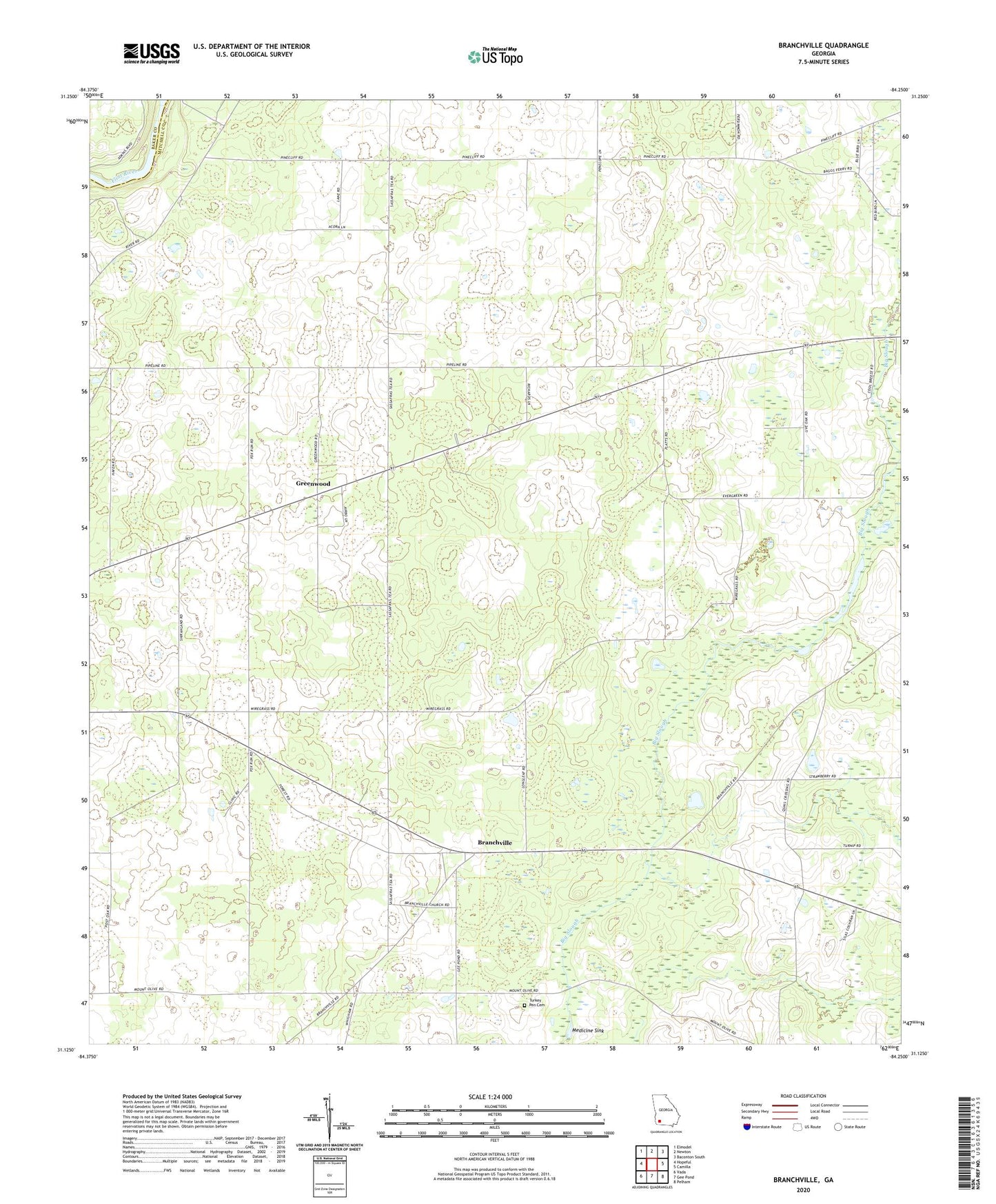Branchville Georgia US Topo Map Image