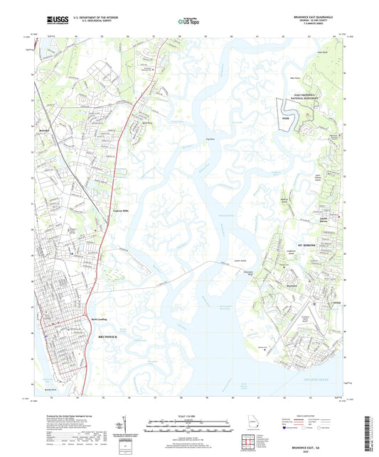 Brunswick East Georgia US Topo Map Image