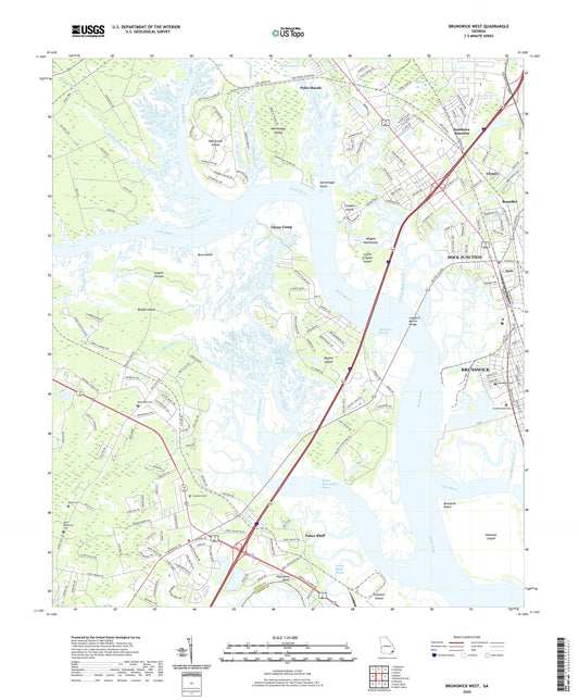 Brunswick West Georgia US Topo Map Image