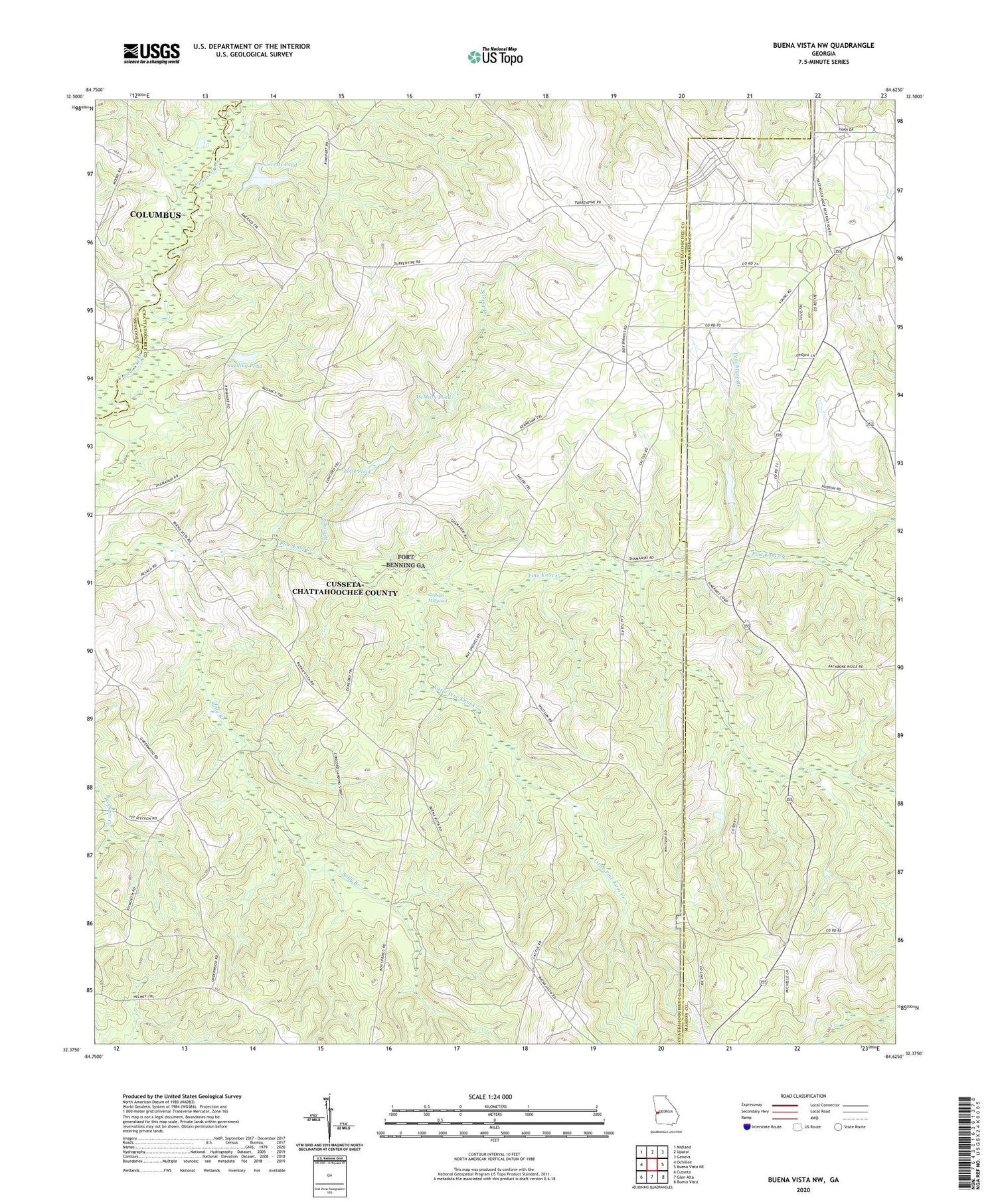 Buena Vista NW Georgia US Topo Map Image