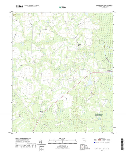 Burtons Ferry Landing Georgia US Topo Map Image