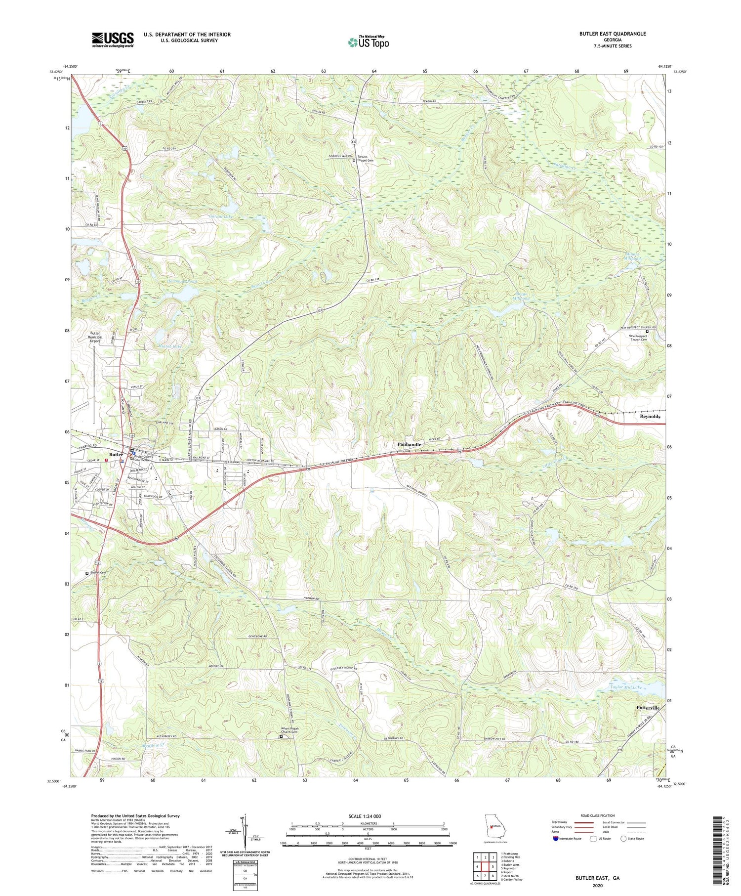 Butler East Georgia US Topo Map Image