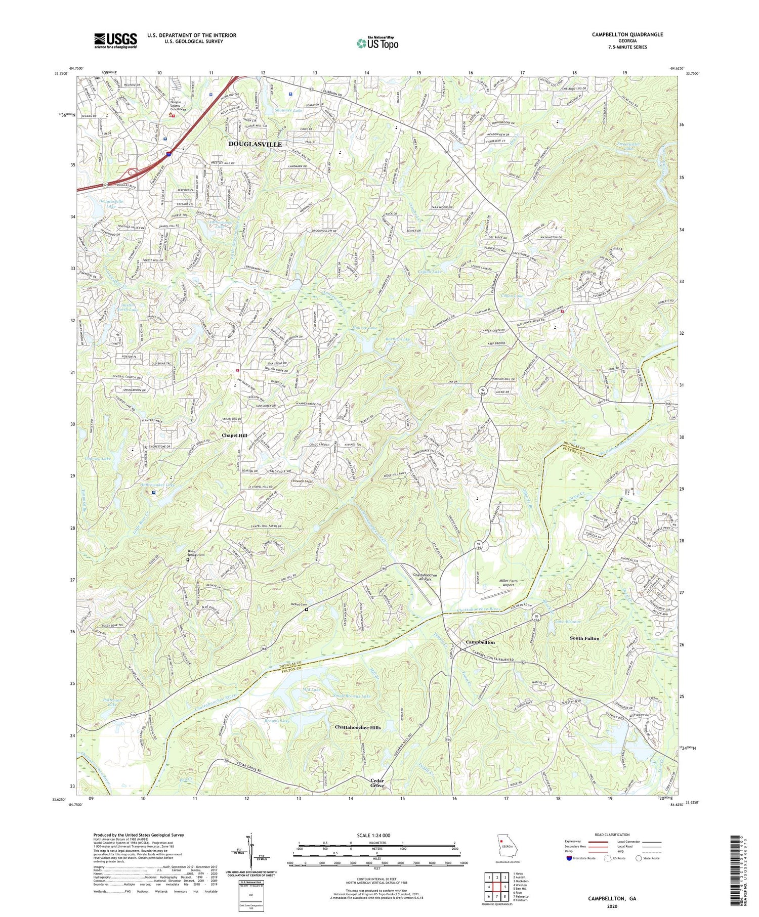 Campbellton Georgia US Topo Map Image