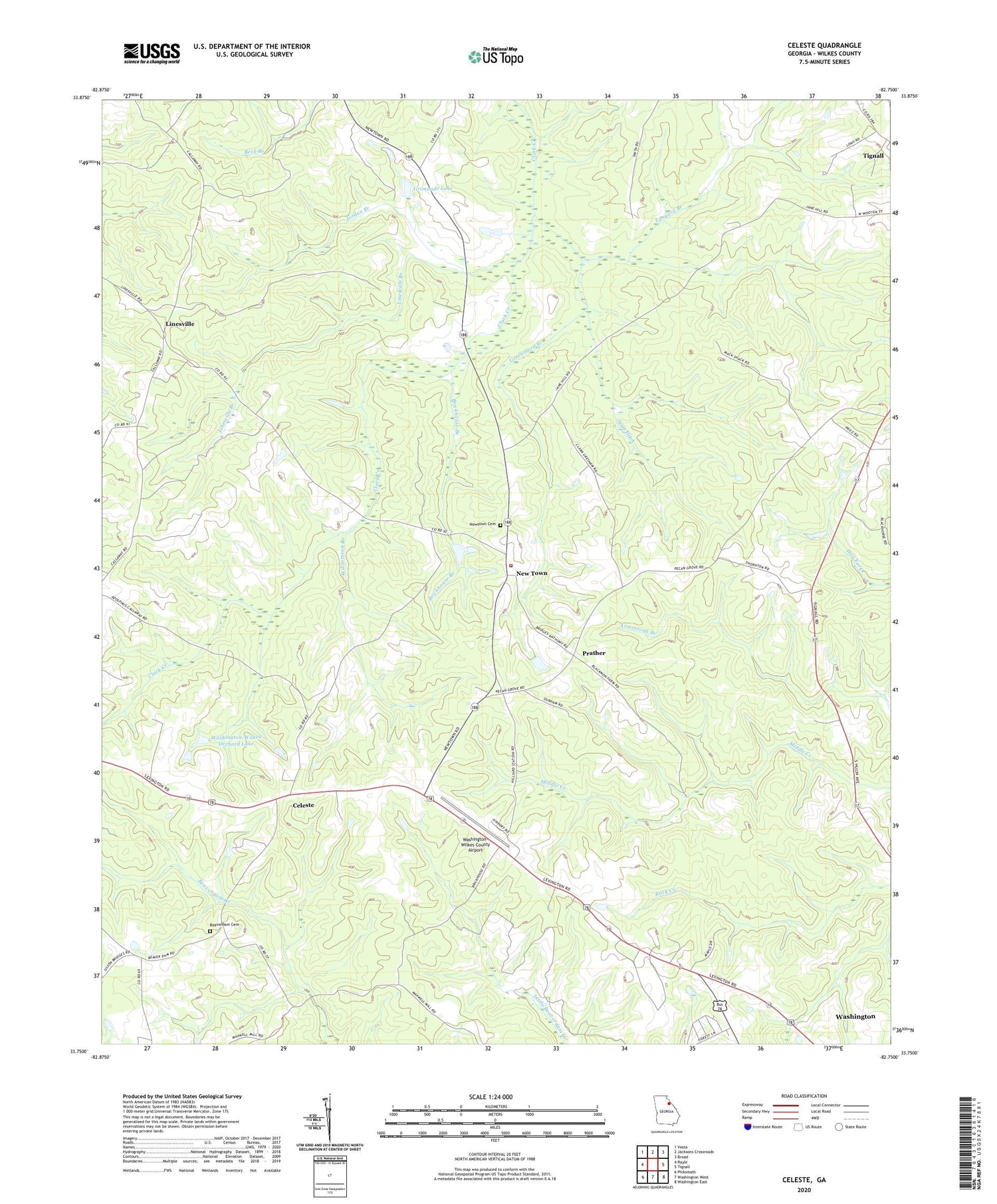 Celeste Georgia US Topo Map Image