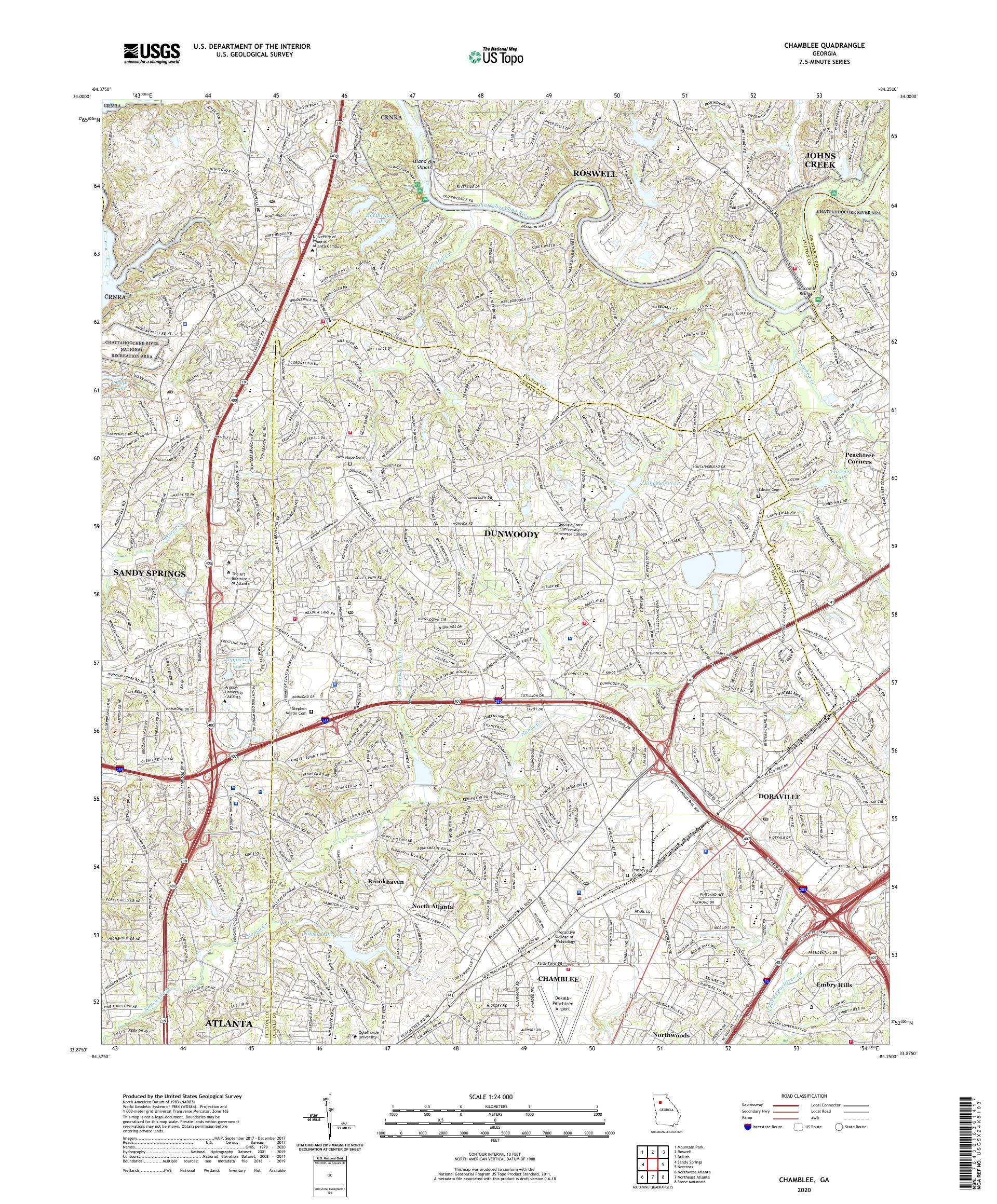 Chamblee Map Chamblee Georgia US Topo Map – MyTopo Map Store