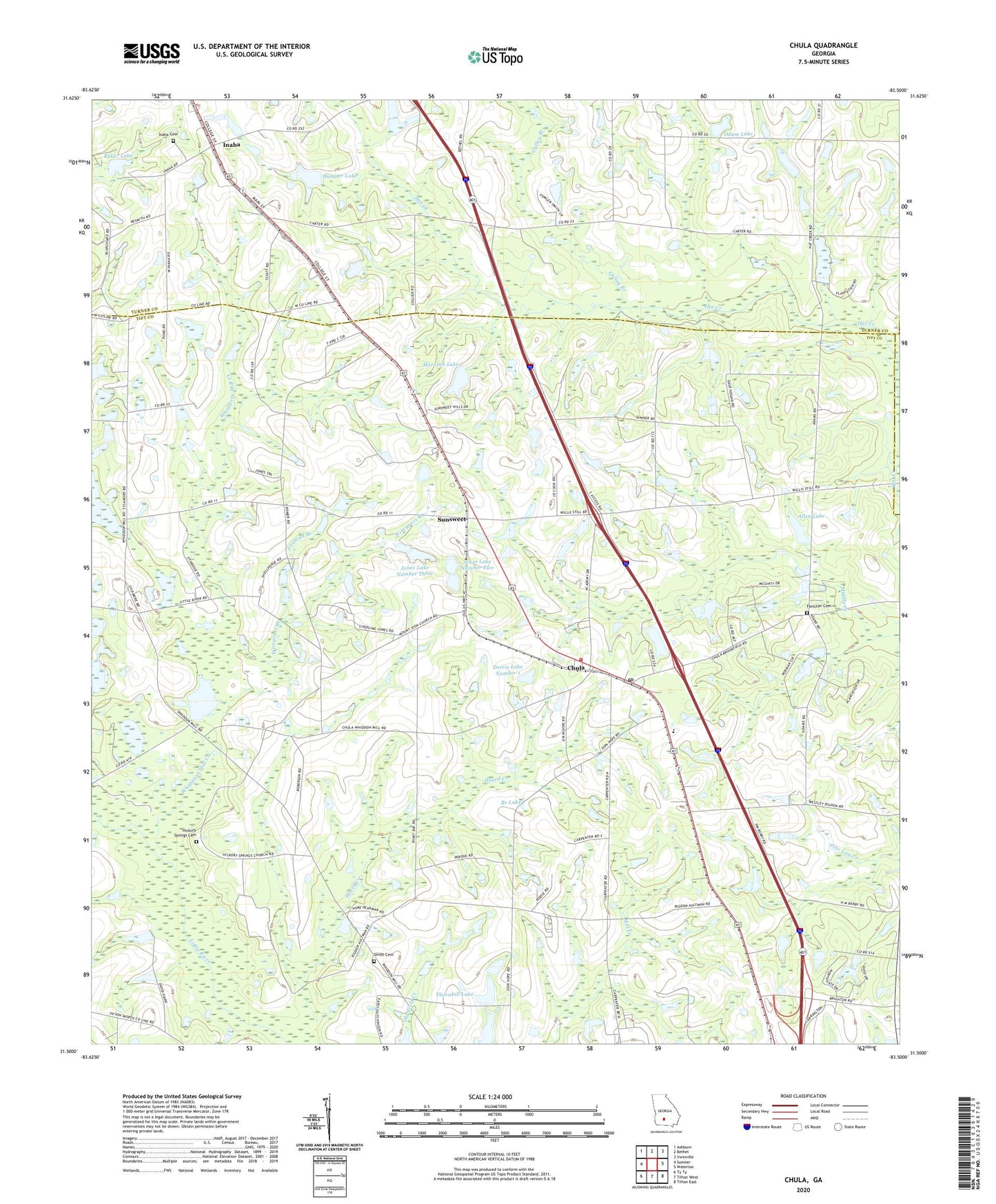 Chula Georgia US Topo Map Image