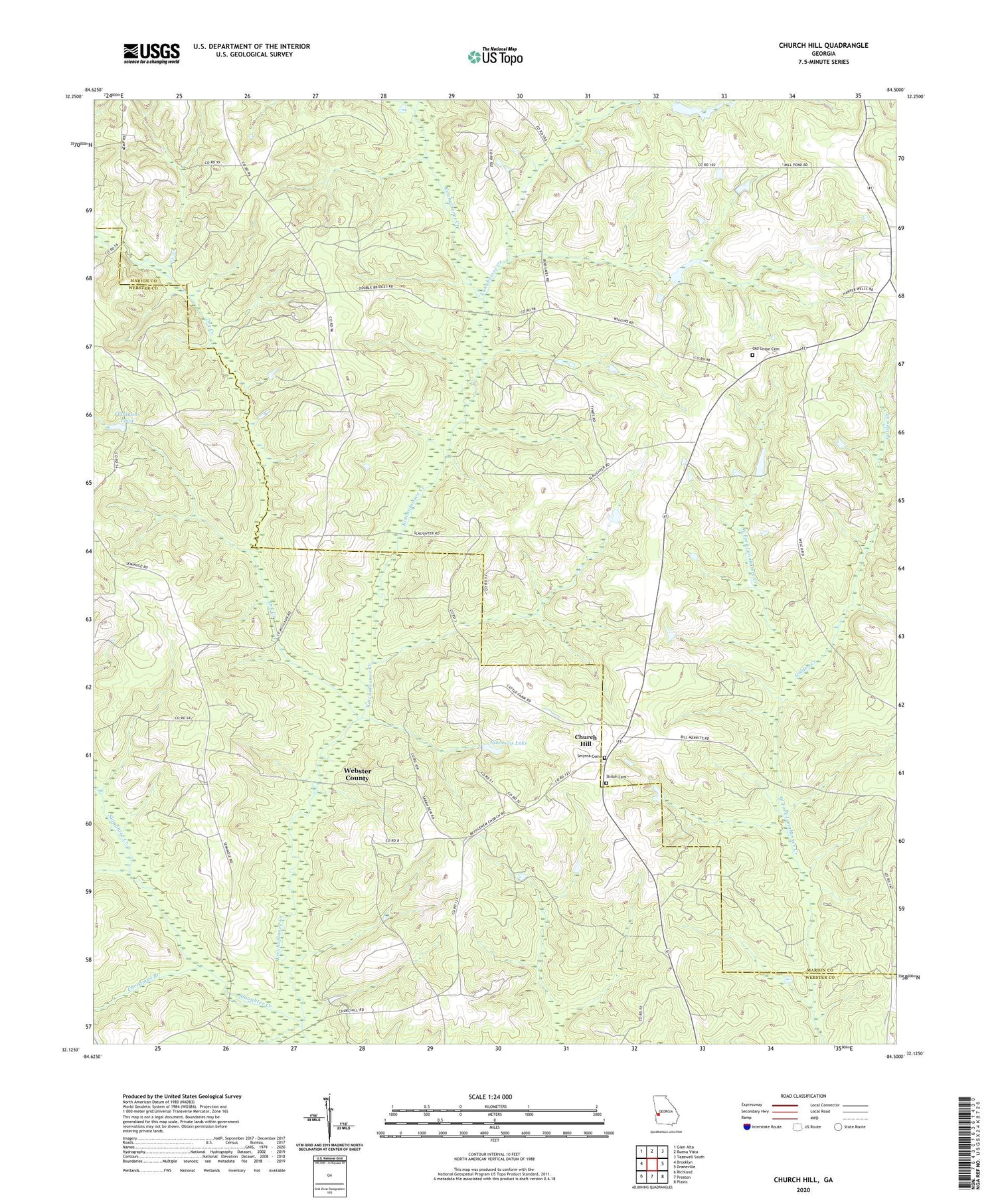 Church Hill Georgia US Topo Map Image