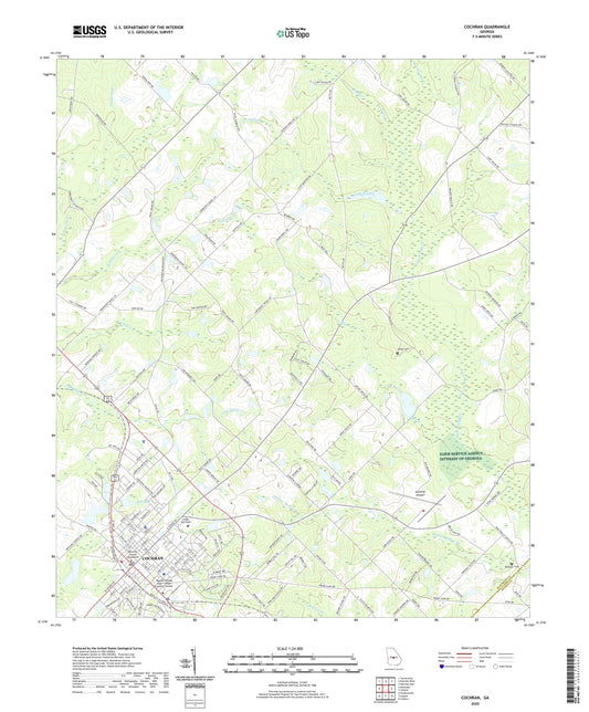 Cochran Georgia US Topo Map Image