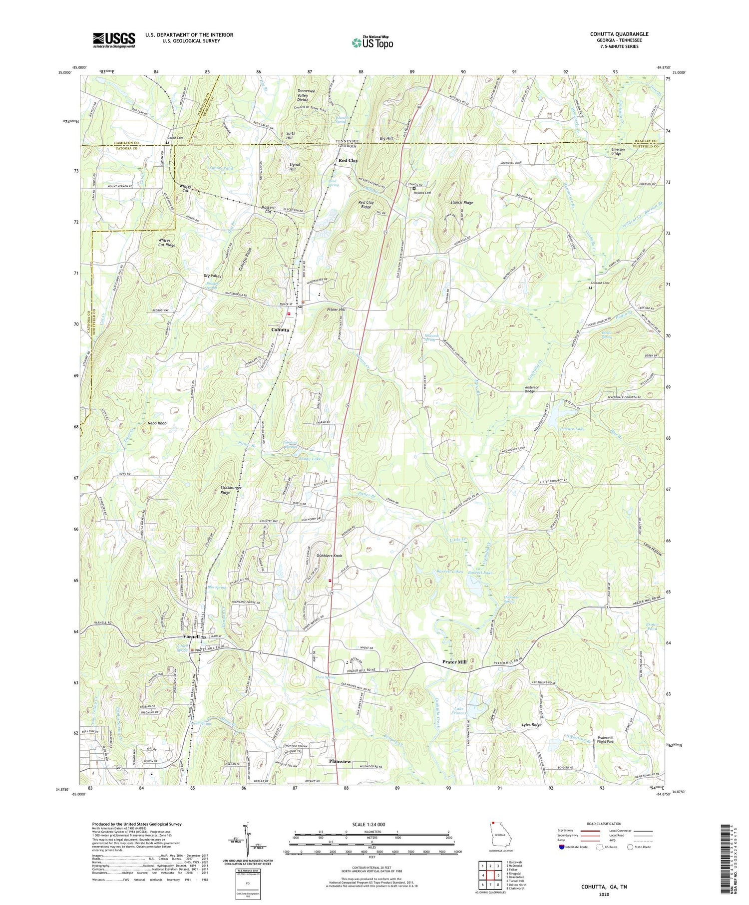 Cohutta Georgia US Topo Map Image