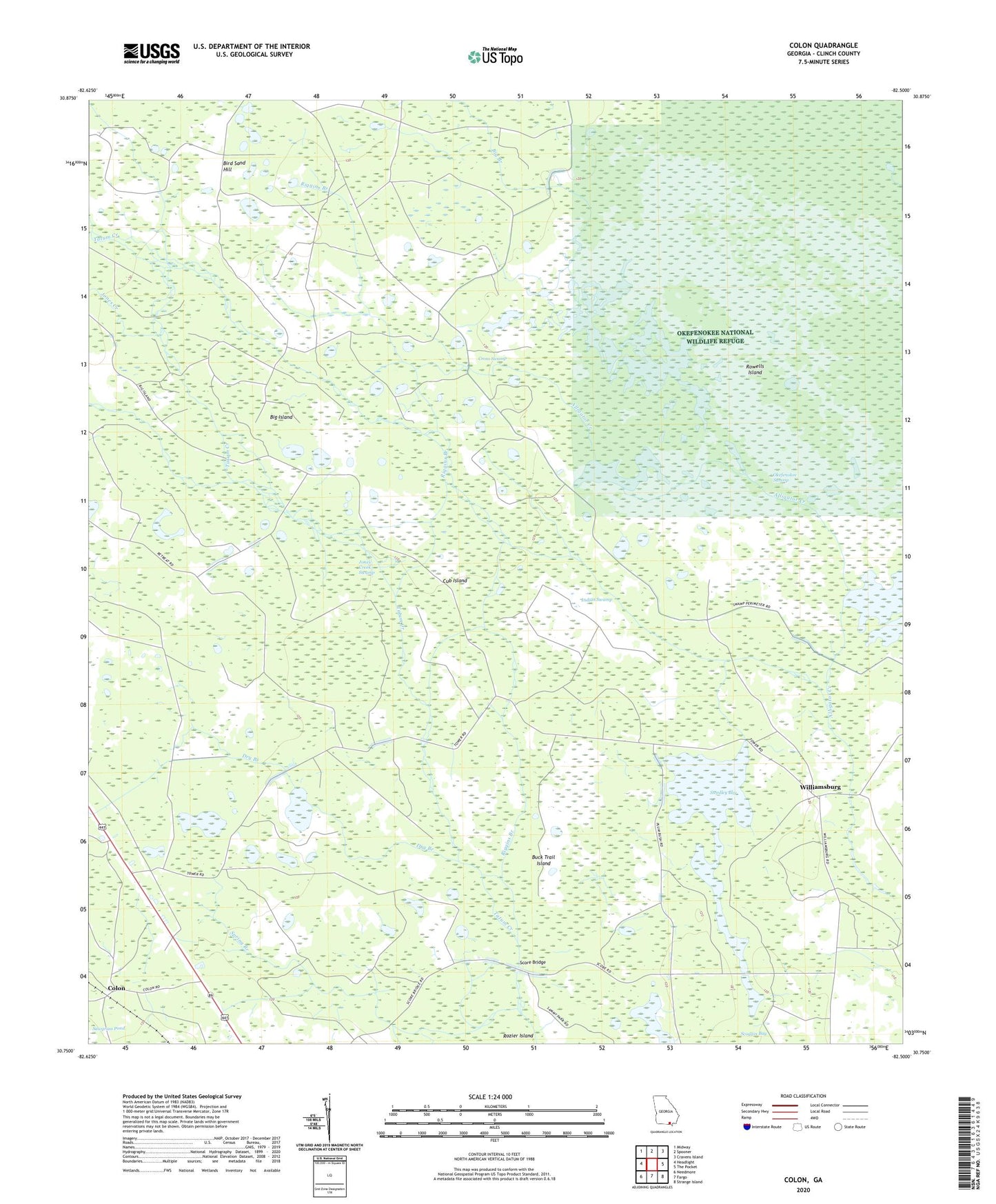 Colon Georgia US Topo Map Image