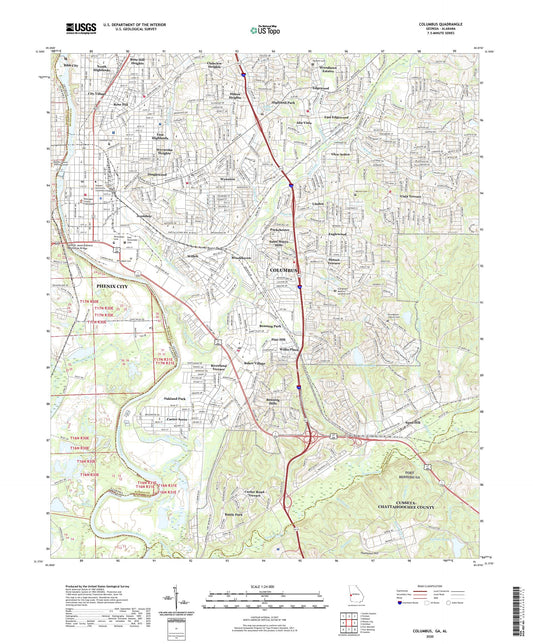 Columbus Georgia US Topo Map Image