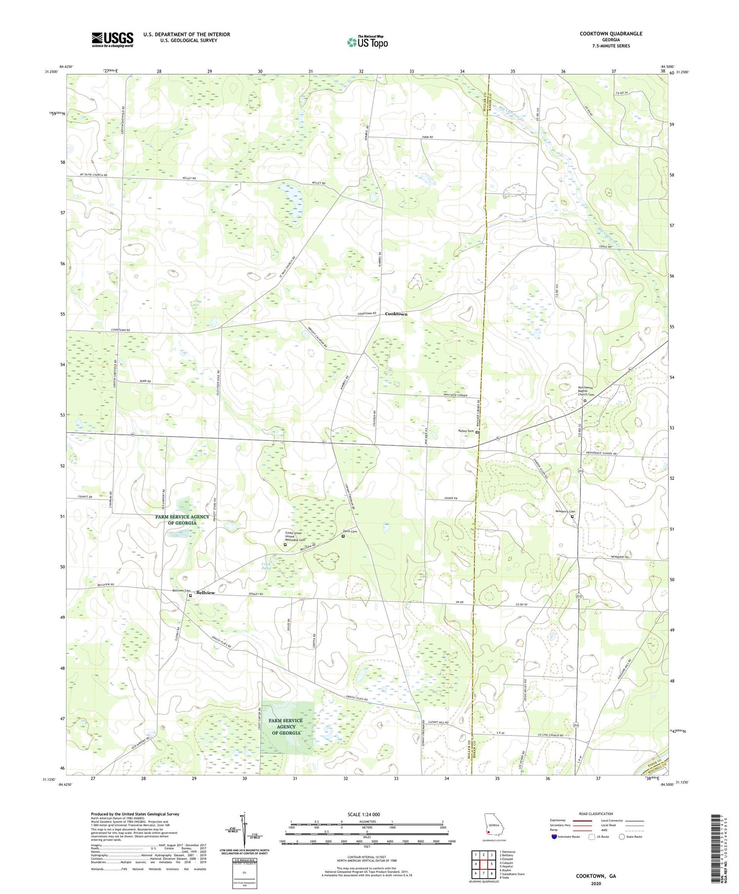 Cooktown Georgia US Topo Map Image