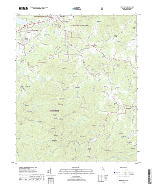 Coosa Bald Georgia US Topo Map Image