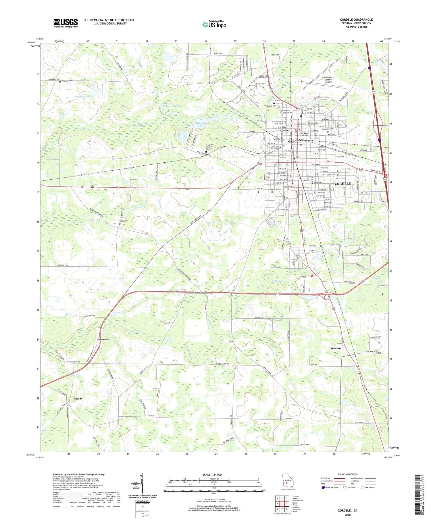 Cordele Georgia US Topo Map Image