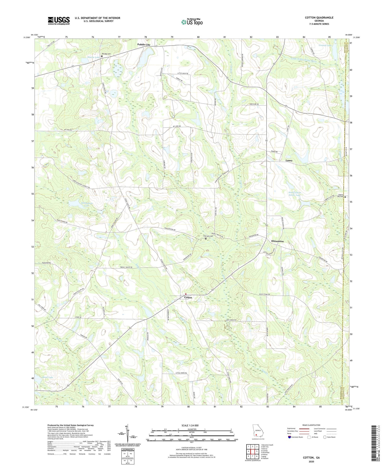 Cotton Georgia US Topo Map Image
