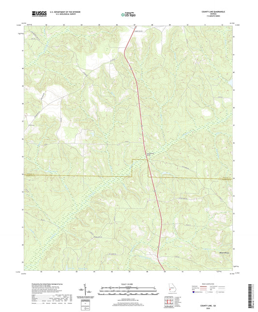 County Line Georgia US Topo Map Image