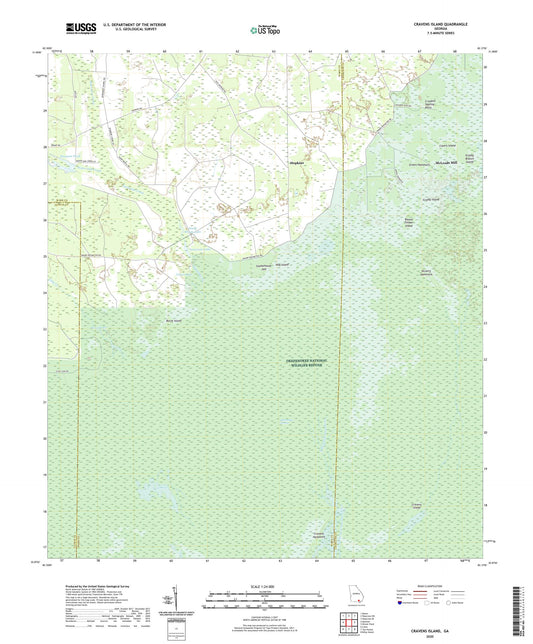 Cravens Island Georgia US Topo Map Image