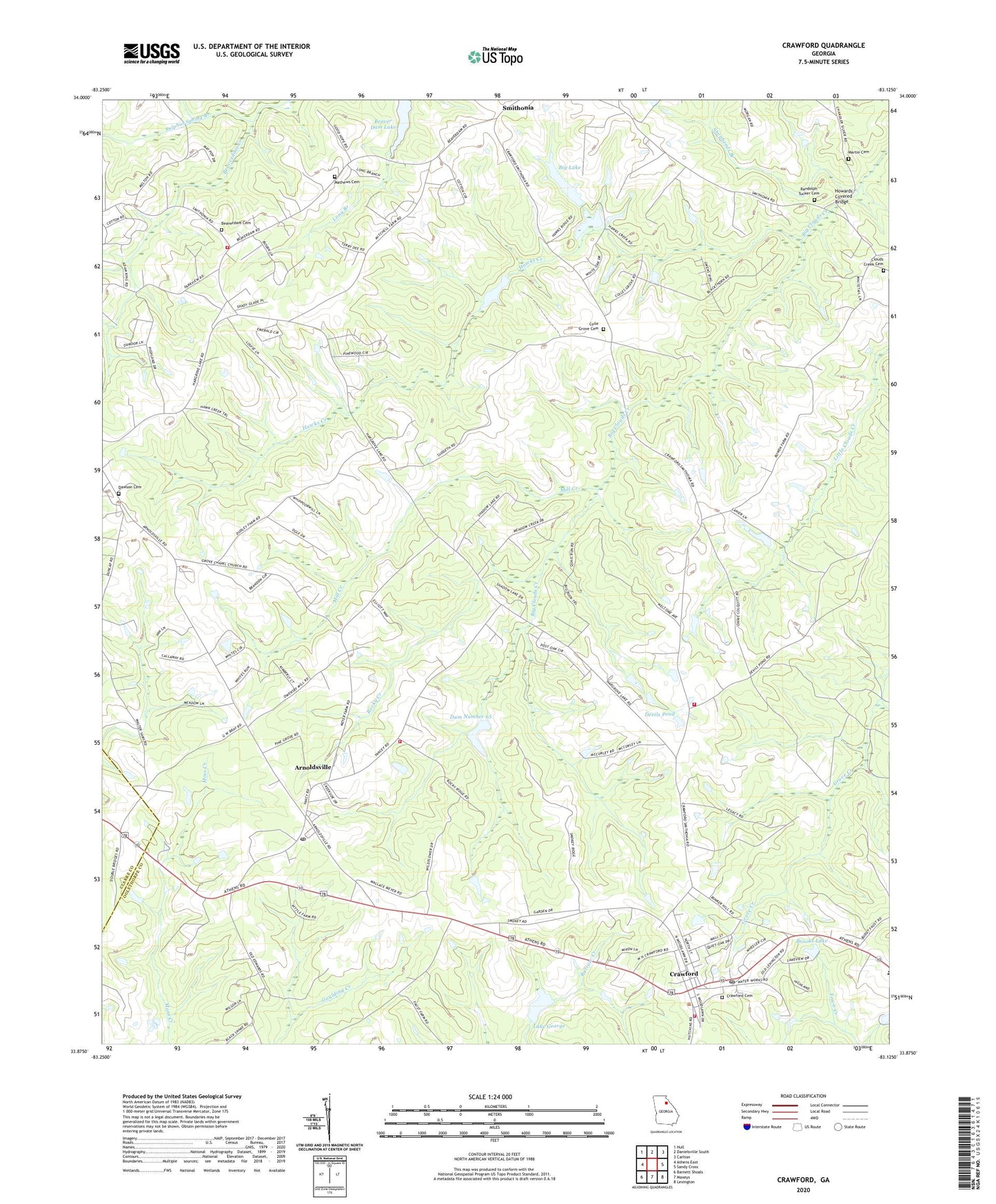 Crawford Georgia US Topo Map Image