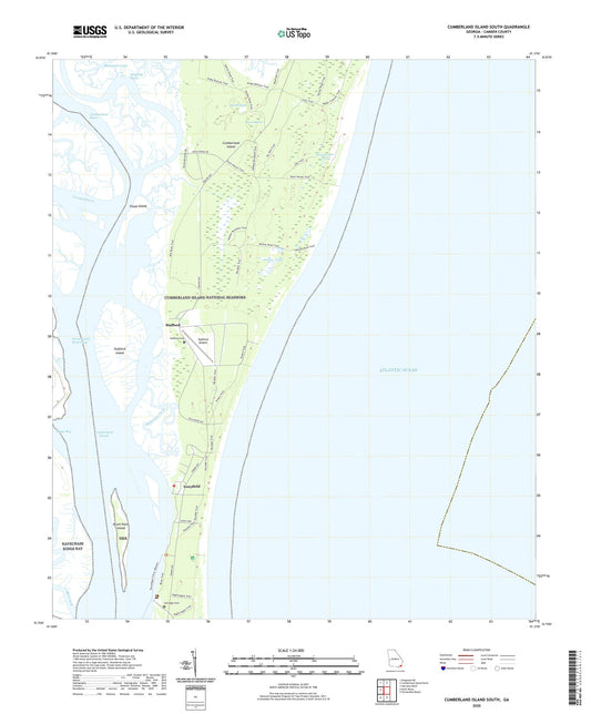 Cumberland Island South Georgia US Topo Map Image