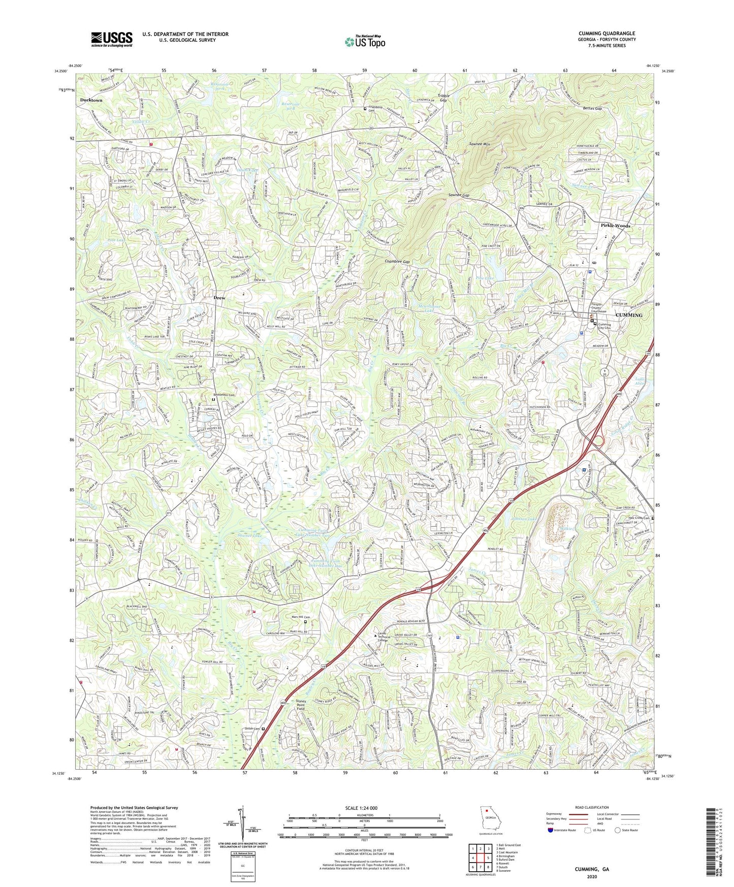 Cumming Georgia US Topo Map Image