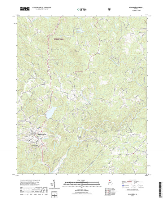 Dahlonega Georgia US Topo Map Image