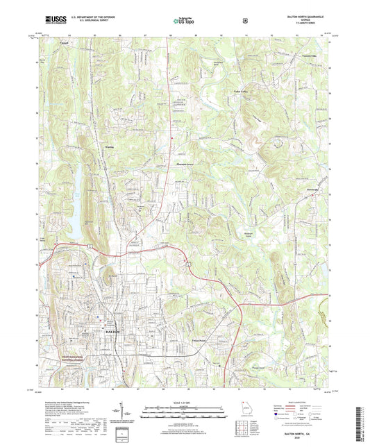 Dalton North Georgia US Topo Map Image